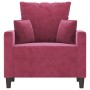 Sillón de terciopelo rojo tinto 60 cm de , Sofás - Ref: Foro24-359287, Precio: 152,94 €, Descuento: %