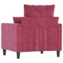 Sillón de terciopelo rojo tinto 60 cm de , Sofás - Ref: Foro24-359287, Precio: 152,94 €, Descuento: %