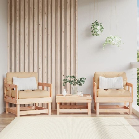 Garden armchairs 2 units solid pine wood by , Modular outdoor sofas - Ref: Foro24-825387, Price: 90,27 €, Discount: %