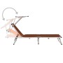 Folding sun lounger with aluminum roof and brown textilene. by vidaXL, Loungers - Ref: Foro24-44336, Price: 85,99 €, Discount: %