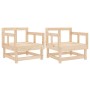 Garden armchairs 2 units solid pine wood by , Modular outdoor sofas - Ref: Foro24-825387, Price: 90,27 €, Discount: %