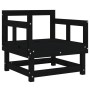 Garden armchairs 2 units solid black pine wood by , Modular outdoor sofas - Ref: Foro24-825391, Price: 131,59 €, Discount: %