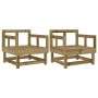 Garden armchairs 2 units impregnated pine wood by , Modular outdoor sofas - Ref: Foro24-825393, Price: 87,65 €, Discount: %