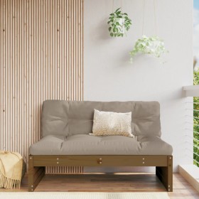 Zentrales Gartensofa aus massivem Kiefernholz, honigbraun, 120 x 80 cm von , Modulare Sofas für den Außenbereich - Ref: Foro2...