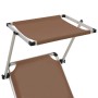 Folding sun lounger with aluminum roof and brown textilene. by vidaXL, Loungers - Ref: Foro24-44336, Price: 85,99 €, Discount: %