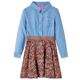 Vestido infantil de manga larga azul marino y vaquero 104 de , Vestidos de niños - Ref: Foro24-14120, Precio: 19,99 €, Descue...