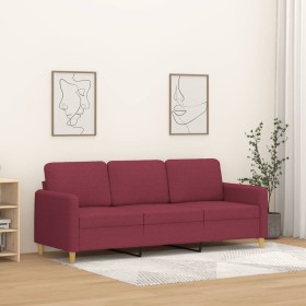 Sofá de 3 plazas de tela rojo tinto 180 cm de , Sofás - Ref: Foro24-359492, Precio: 283,22 €, Descuento: %