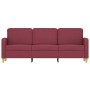 3-seater red fabric sofa 180 cm by , Sofas - Ref: Foro24-359492, Price: 283,22 €, Discount: %