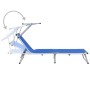 Folding lounger with aluminum and blue textilene roof by vidaXL, Loungers - Ref: Foro24-44332, Price: 96,99 €, Discount: %