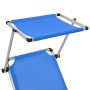 Folding lounger with aluminum and blue textilene roof by vidaXL, Loungers - Ref: Foro24-44332, Price: 96,99 €, Discount: %