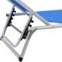 Folding lounger with aluminum and blue textilene roof by vidaXL, Loungers - Ref: Foro24-44332, Price: 96,99 €, Discount: %