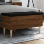 Brown oak engineered wood storage bench 82x42x46 cm by , Benches for halls and storage - Ref: Foro24-835081, Price: 73,48 €, ...