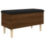 Brown oak engineered wood storage bench 82x42x46 cm by , Benches for halls and storage - Ref: Foro24-835081, Price: 73,48 €, ...