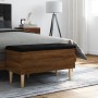 Brown oak engineered wood storage bench 82x42x46 cm by , Benches for halls and storage - Ref: Foro24-835081, Price: 73,48 €, ...