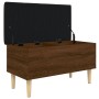 Brown oak engineered wood storage bench 82x42x46 cm by , Benches for halls and storage - Ref: Foro24-835081, Price: 73,48 €, ...