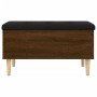 Brown oak engineered wood storage bench 82x42x46 cm by , Benches for halls and storage - Ref: Foro24-835081, Price: 73,48 €, ...