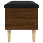 Brown oak engineered wood storage bench 82x42x46 cm by , Benches for halls and storage - Ref: Foro24-835081, Price: 73,48 €, ...