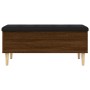 Brown oak engineered wood storage bench 102x42x46cm by , Benches for halls and storage - Ref: Foro24-835088, Price: 100,59 €,...