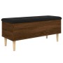 Brown oak engineered wood storage bench 102x42x46cm by , Benches for halls and storage - Ref: Foro24-835088, Price: 100,59 €,...