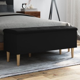 Black engineered wood storage bench 102x42x46 cm by , Benches for halls and storage - Ref: Foro24-835083, Price: 94,99 €, Dis...