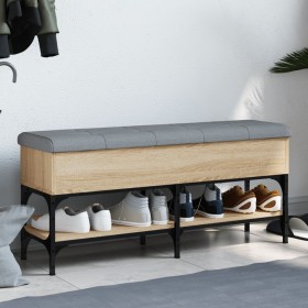 Shoe bench engineered wood Sonoma oak 102x32x45 cm by , Benches for halls and storage - Ref: Foro24-835178, Price: 89,82 €, D...