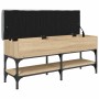 Banco zapatero madera de ingeniería roble Sonoma 102x32x45 cm de , Bancos para recibidores y almacenamiento - Ref: Foro24-835...