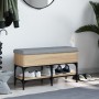 Shoe bench engineered wood Sonoma oak 82x32x45 cm by , Benches for halls and storage - Ref: Foro24-835173, Price: 71,99 €, Di...