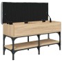 Shoe bench engineered wood Sonoma oak 82x32x45 cm by , Benches for halls and storage - Ref: Foro24-835173, Price: 71,99 €, Di...