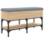 Shoe bench engineered wood Sonoma oak 82x32x45 cm by , Benches for halls and storage - Ref: Foro24-835173, Price: 71,99 €, Di...