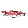 Folding sun loungers with footrest 2 units red steel by vidaXL, Loungers - Ref: Foro24-44344, Price: 106,40 €, Discount: %