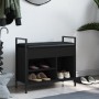 Black engineered wood shoe bench 65.5x32x57.5 cm by , Benches for halls and storage - Ref: Foro24-835202, Price: 79,39 €, Dis...