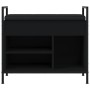 Black engineered wood shoe bench 65.5x32x57.5 cm by , Benches for halls and storage - Ref: Foro24-835202, Price: 79,39 €, Dis...