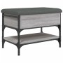 Banco zapatero madera de ingeniería gris Sonoma 62x42x45 cm de , Bancos para recibidores y almacenamiento - Ref: Foro24-83519...