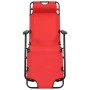 Folding sun loungers with footrest 2 units red steel by vidaXL, Loungers - Ref: Foro24-44344, Price: 106,40 €, Discount: %