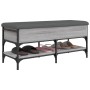 Banco zapatero madera de ingeniería gris Sonoma 102x42x45 cm de , Bancos para recibidores y almacenamiento - Ref: Foro24-8352...