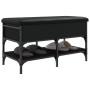 Black engineered wood shoe bench 82x42x45 cm by , Benches for halls and storage - Ref: Foro24-835192, Price: 82,99 €, Discoun...