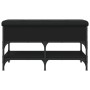 Black engineered wood shoe bench 82x42x45 cm by , Benches for halls and storage - Ref: Foro24-835192, Price: 82,99 €, Discoun...