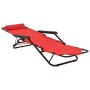 Folding sun loungers with footrest 2 units red steel by vidaXL, Loungers - Ref: Foro24-44344, Price: 106,40 €, Discount: %