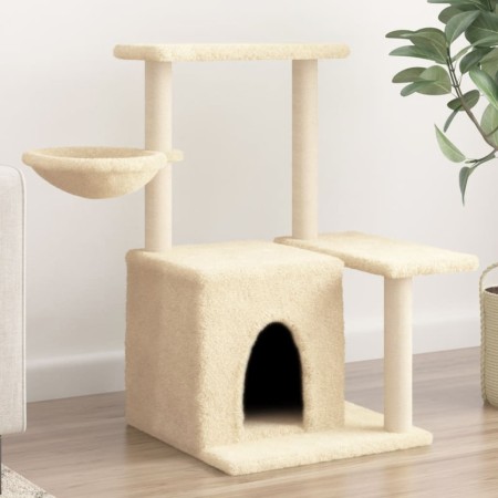 Rascador para gatos con postes de sisal color crema 83 cm de , Mobiliario para gatos - Ref: Foro24-172109, Precio: 36,26 €, D...