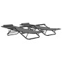 Folding sun loungers with footrest 2 units gray steel by vidaXL, Loungers - Ref: Foro24-44345, Price: 115,71 €, Discount: %