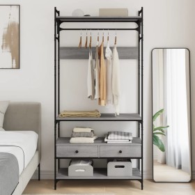 Sonoma gray engineered wood drawer cabinet 89x39x184.5 cm by , Wardrobes - Ref: Foro24-838956, Price: 133,74 €, Discount: %