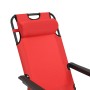 Folding sun loungers with footrest 2 units red steel by vidaXL, Loungers - Ref: Foro24-44344, Price: 106,40 €, Discount: %