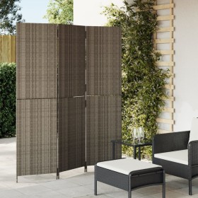 Gray synthetic rattan 3-panel screen by , Room dividers - Ref: Foro24-365342, Price: 140,99 €, Discount: %