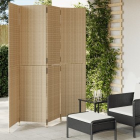 4 panel beige synthetic rattan screen by , Room dividers - Ref: Foro24-365363, Price: 223,43 €, Discount: %