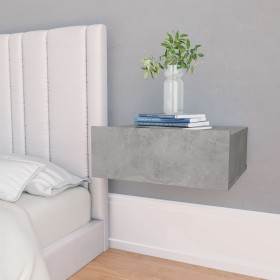 Floating bedside tables 2 units engineered wood gray concrete by vidaXL, Nightstands - Ref: Foro24-800315, Price: 37,99 €, Di...