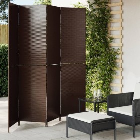 Brown synthetic rattan 4-panel screen by , Room dividers - Ref: Foro24-365361, Price: 168,99 €, Discount: %