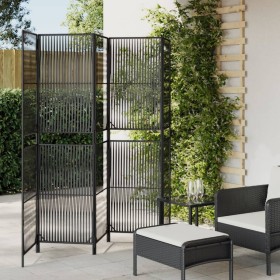 5-panel black synthetic rattan screen by , Room dividers - Ref: Foro24-365380, Price: 140,99 €, Discount: %