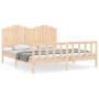 Estructura de cama con cabecero madera maciza 180x200 cm de , Camas y somieres - Ref: Foro24-3192311, Precio: 207,60 €, Descu...