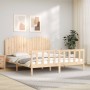 Estructura de cama con cabecero madera maciza 180x200 cm de , Camas y somieres - Ref: Foro24-3192311, Precio: 207,60 €, Descu...