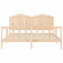 Estructura de cama con cabecero madera maciza 180x200 cm de , Camas y somieres - Ref: Foro24-3192311, Precio: 207,60 €, Descu...